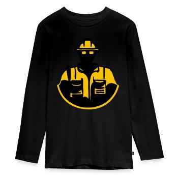 Best Construction Worker - Teenager Premium Organic Long Sleeve Shirt - black - Front - AI Model Kid Female (0cm)