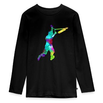 Stuntscooter PopArt - Teenager Premium Bio Langarmshirt - Schwarz - Vorne - AI Model Kid Female (0cm)