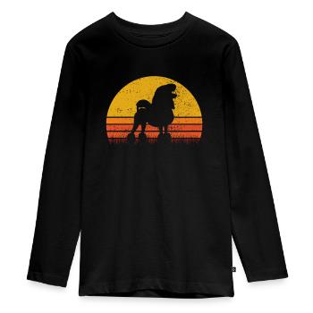 Poodle dog lover Retro vintage Gift idea - Teenager Premium Organic Long Sleeve Shirt - black - Front - AI Model Kid Female (0cm)