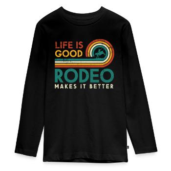 La vie est bonne rodéo en fait un meilleur design pour - T-shirt manches longues Premium Ado - noir - Devant - AI Model Kid Female (0cm)