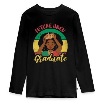 Futur diplômé Hbcu Pour Fier - T-shirt manches longues Premium Ado - noir - Devant - AI Model Kid Female (0cm)