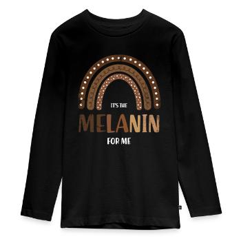 C’est la mélanine pour moi pour les fiers - T-shirt manches longues Premium Ado - noir - Devant - AI Model Kid Female (0cm)