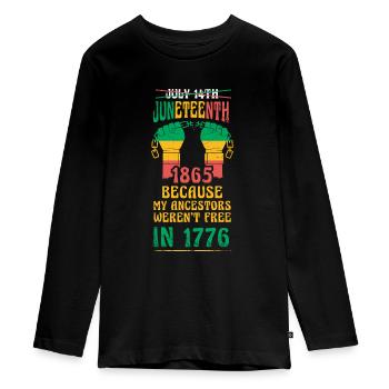 14 juillet 1865 Parce que je suis fier - T-shirt manches longues Premium Ado - noir - Devant - AI Model Kid Female (0cm)