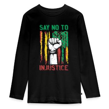 Lean injustice for the proud - Teenager Premium Organic Long Sleeve Shirt - black - Front - AI Model Kid Female (0cm)