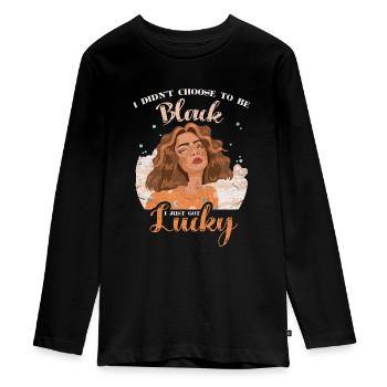 I didn't choose to turn black - Teenager Premium Organic Long Sleeve Shirt - black - Front - AI Model Kid Female (0cm)