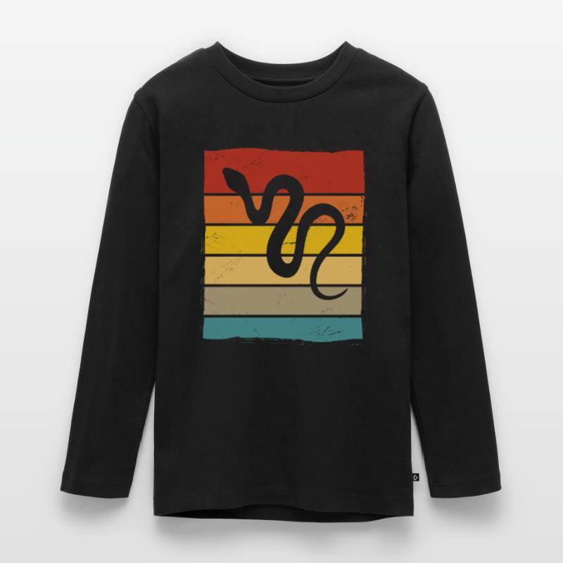 Snake Retro Reptile Python Gift idea Teenager Premium Bio Langarmshirt