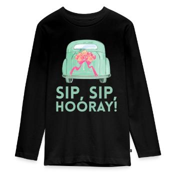Sip Sip Hurra Marriage Draft pour le marié - T-shirt manches longues Premium Ado - noir - Devant - AI Model Kid Female (0cm)