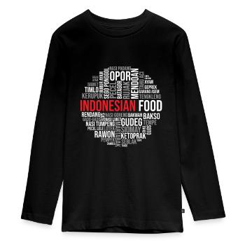 Cuisine indonésienne - T-shirt manches longues Premium Ado - noir - Devant - AI Model Kid Female (0cm)