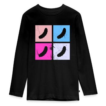 Gurke Gewürzgurke Kukumer Retro Saure Gurke - Teenager Premium Bio Langarmshirt - Schwarz - Vorne - AI Model Kid Female (0cm)