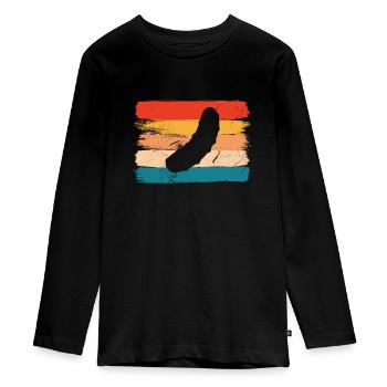 Concombre cornichon Kukumer rétro cadeau - T-shirt manches longues Premium Ado - noir - Devant - AI Model Kid Female (0cm)