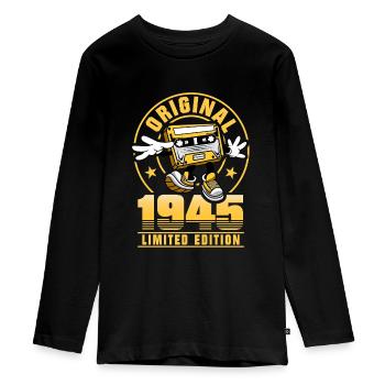 80 Ans 80ème Anniversaire Homme Femme Édition Limitée - T-shirt manches longues Premium Ado - noir - Devant - AI Model Kid Female (0cm)