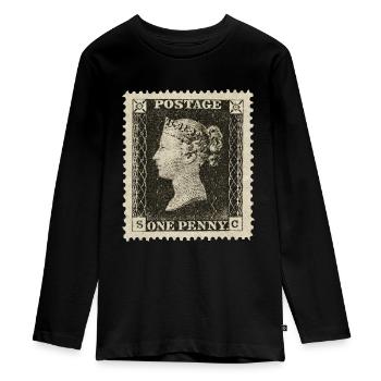 Penny Black image - Teenager Premium Bio Langarmshirt - Schwarz - Vorne - AI Model Kid Female (0cm)