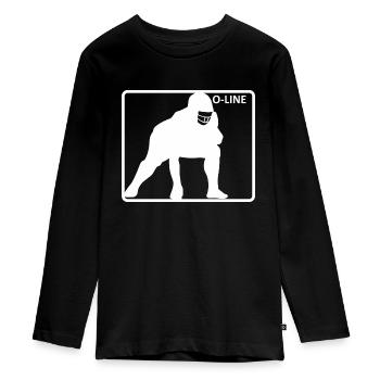 Offense Line just white - Teenager Premium Bio Langarmshirt - Schwarz - Vorne - AI Model Kid Female (0cm)