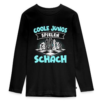 Schach Jungs Schachspieler Jungen - Teenager Premium Bio Langarmshirt - Schwarz - Vorne - AI Model Kid Female (0cm)