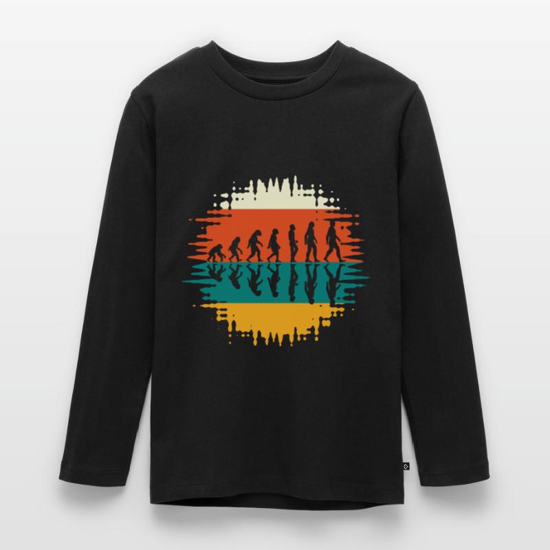 Evolution human history retro Teenager Premium Organic Long Sleeve Shirt