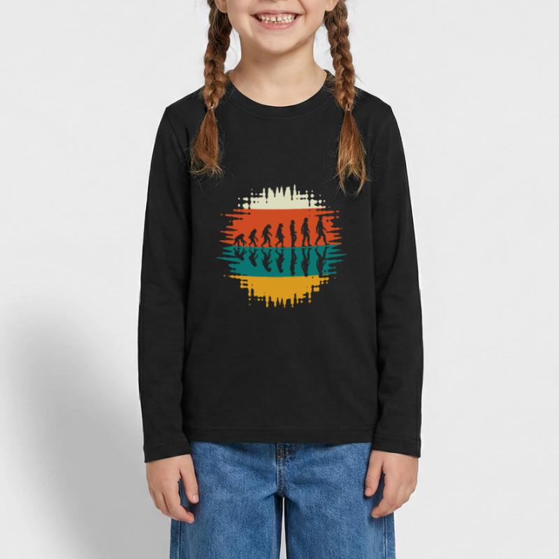 Evolution human history retro Teenager Premium Organic Long Sleeve Shirt
