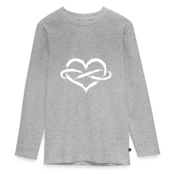 Heart infinite endless - Teenager Premium Organic Long Sleeve Shirt - heather grey - Front