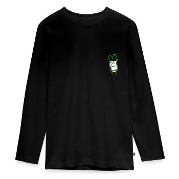 Street art - Be Cool - fingers up - Teenager Premium Organic Long Sleeve Shirt - black - Front - AI Model Kid Female (0cm)