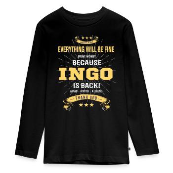 Tout ira bien Ingo est de retour - T-shirt manches longues Premium Ado - noir - Devant - AI Model Kid Female (0cm)