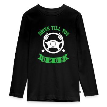 Devis camionneur camion - T-shirt manches longues Premium Ado - noir - Devant - AI Model Kid Female (0cm)