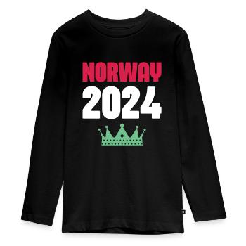 Jours fériés Norvège 2024 - T-shirt manches longues Premium Ado - noir - Devant - AI Model Kid Female (0cm)