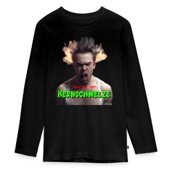 Kurz vor der Kernschmelze Geschenk - Teenager Premium Bio Langarmshirt - Schwarz - Vorne - AI Model Kid Female (0cm)