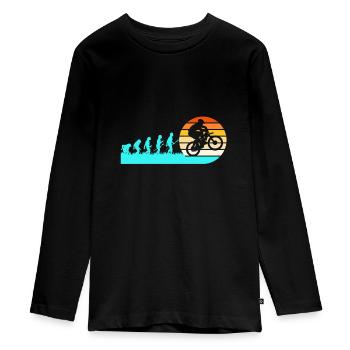 Fahrräder Radfahrer Evolution Mountainbiker - Teenager Premium Bio Langarmshirt - Schwarz - Vorne - AI Model Kid Female (0cm)