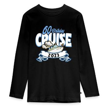 Kreuzfahrt Kreuzfahrtreisende 60. Geburtstag - Teenager Premium Bio Langarmshirt - Schwarz - Vorne - AI Model Kid Female (0cm)