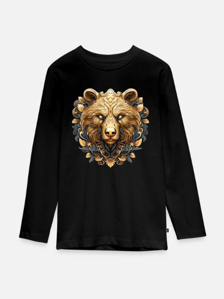 Kunstvoller Bär - Teenager Premium Bio Langarmshirt - Schwarz
