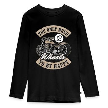 Moto Vous n’avez besoin que de deux roues - T-shirt manches longues Premium Ado - noir - Devant - AI Model Kid Female (0cm)
