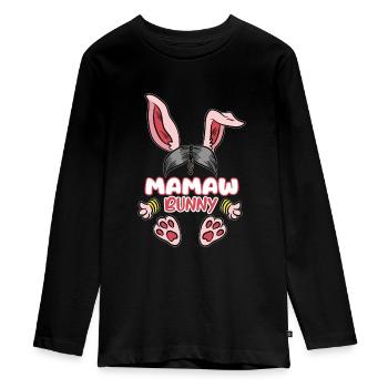 Mamaw Indische Großmutter Oma Indien Memaw - Teenager Premium Bio Langarmshirt - Schwarz - Vorne - AI Model Kid Female (0cm)