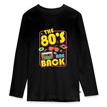 80s retro party - Teenager Premium Organic Long Sleeve Shirt - black - Front - AI Model Kid Female (0cm)