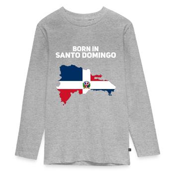 Dominican Republic - Teenager Premium Organic Long Sleeve Shirt - heather grey - Front