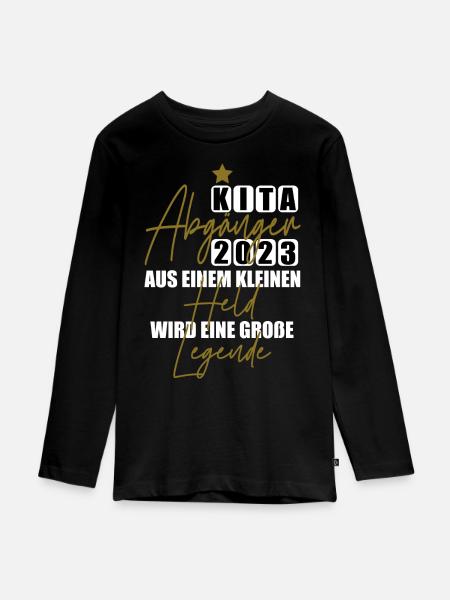 Kita Held - Teenager Premium Bio Langarmshirt - Schwarz