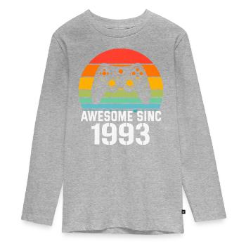 Cadeau Anniversaire 1993 Pour Tous les Gamers 1993 - T-shirt manches longues Premium Ado - gris chiné - Devant