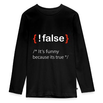 Programmierer false true Informatiker Student - Teenager Premium Bio Langarmshirt - Schwarz - Vorne - AI Model Kid Female (0cm)