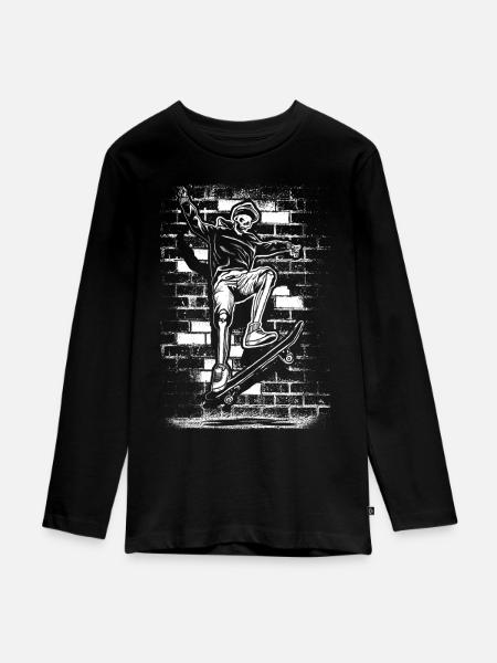 Skate | Skater | Skateboard - Teenager Premium Bio Langarmshirt - Schwarz