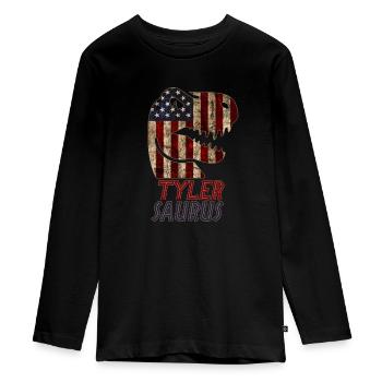 Patriotique Tyler Dinosaur Tylersaurus - T-shirt manches longues Premium Ado - noir - Devant - AI Model Kid Female (0cm)
