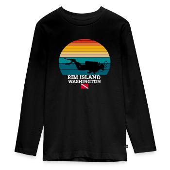 Rim Island Us Island Plongée sous-marine - T-shirt manches longues Premium Ado - noir - Devant - AI Model Kid Female (0cm)