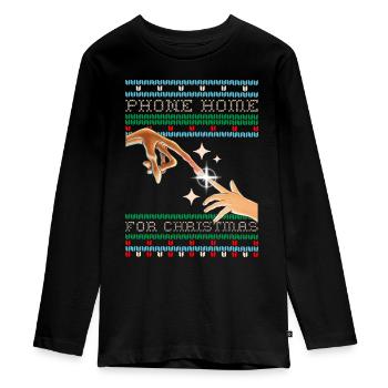 E.T. L'Extra-Terrestre Phone Home For Christmas - T-shirt manches longues Premium Ado - noir - Devant - AI Model Kid Female (0cm)