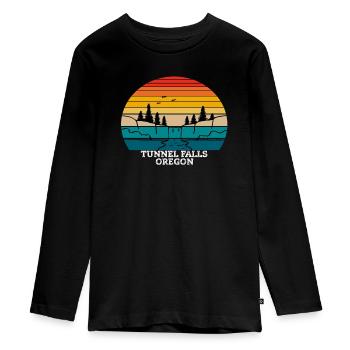 Tunnel Falls Oregon - T-shirt manches longues Premium Ado - noir - Devant - AI Model Kid Female (0cm)