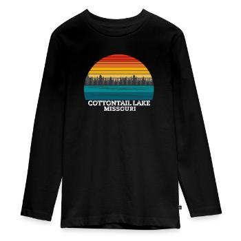 Lac Cottontail Missouri - T-shirt manches longues Premium Ado - noir - Devant - AI Model Kid Female (0cm)