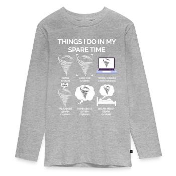 Tornado - Teenager Premium Organic Long Sleeve Shirt - heather grey - Front