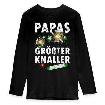 Papas Pyro Knaller - Teenager Premium Bio Langarmshirt - Schwarz - Vorne - AI Model Kid Female (0cm)