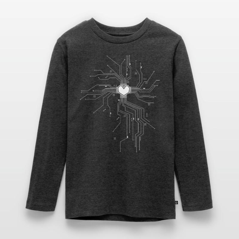 Das Herz eines Tech Nerds Prozessor Computer Kern Teenager Premium Bio Langarmshirt