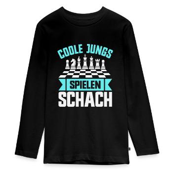 Schach Jungs Schachspieler Jungen - Teenager Premium Bio Langarmshirt - Schwarz - Vorne - AI Model Kid Female (0cm)