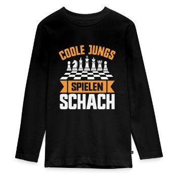 Schach Jungs Schachspieler Jungen - Teenager Premium Bio Langarmshirt - Schwarz - Vorne - AI Model Kid Female (0cm)