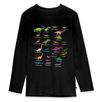 Paläontologe Paläontologie Dino Dinosaurier T-Rex - Teenager Premium Bio Langarmshirt - Schwarz - Vorne - AI Model Kid Female (0cm)