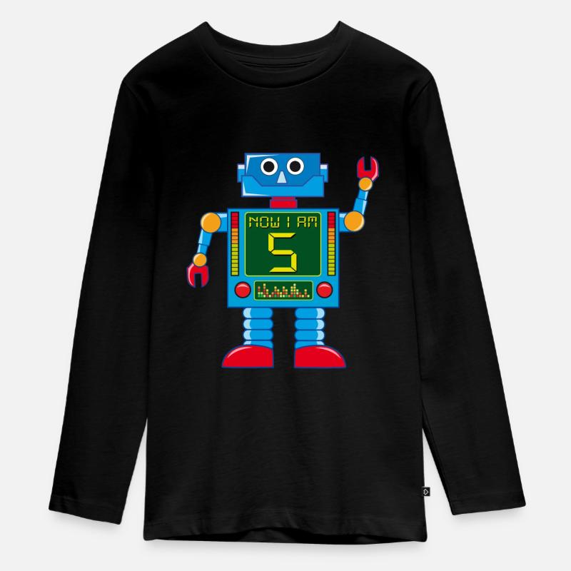 Robot 5 ans 5 ans - T-shirt manches longues Premium Ado - noir