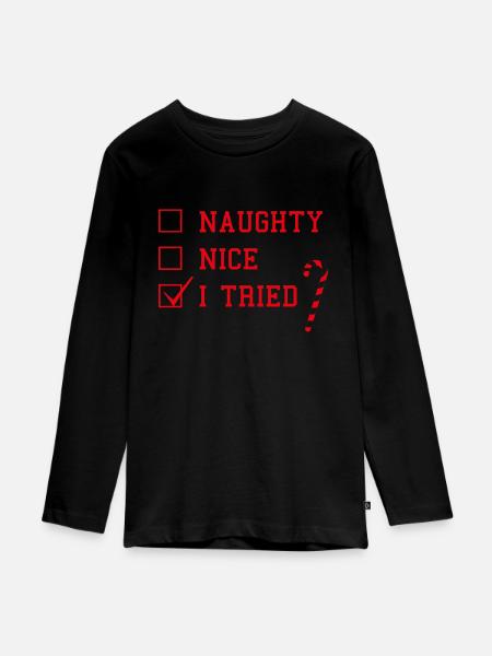 Weihnachten - Teenager Premium Bio Langarmshirt - Schwarz